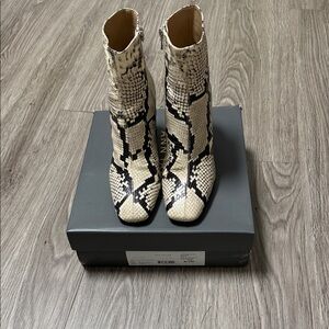 Ann Taylor Snake Block Heeled Boots